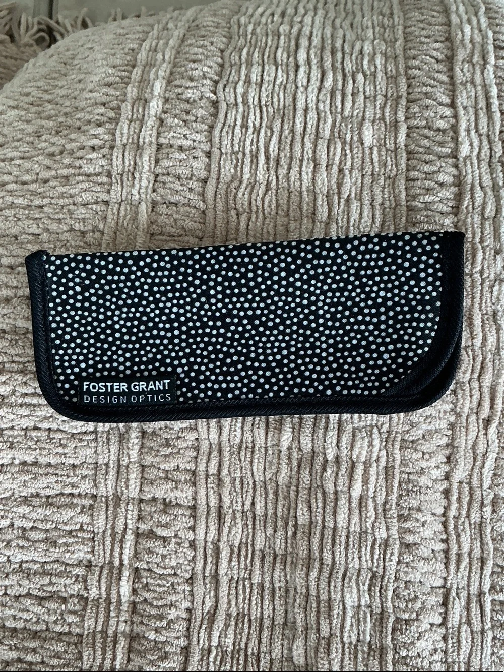 Foster Grant Black and White Polka Dot Eyeglass Sleeve